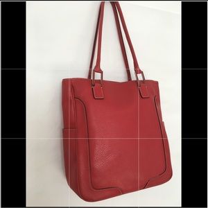 Red Leather Tommy Hilfiger Handbag / Purse